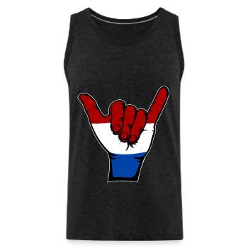 Holland Flag Surfing Symbol - Men's Premium Organic Tank Top - charcoal grey - Front - AI Model Male 185 dark (185cm)