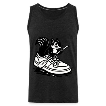 Eichhörnchen im Sneaker! - Männer Premium Bio Tank Top - Anthrazit - Vorne - Alexander (188cm)