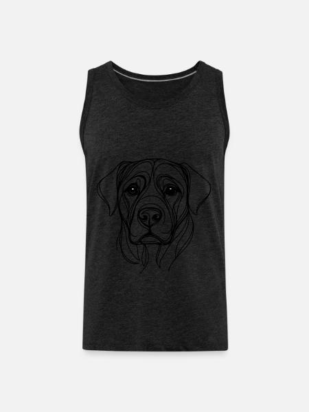Dog_line_art_1 - Männer Premium Bio Tank Top - Anthrazit