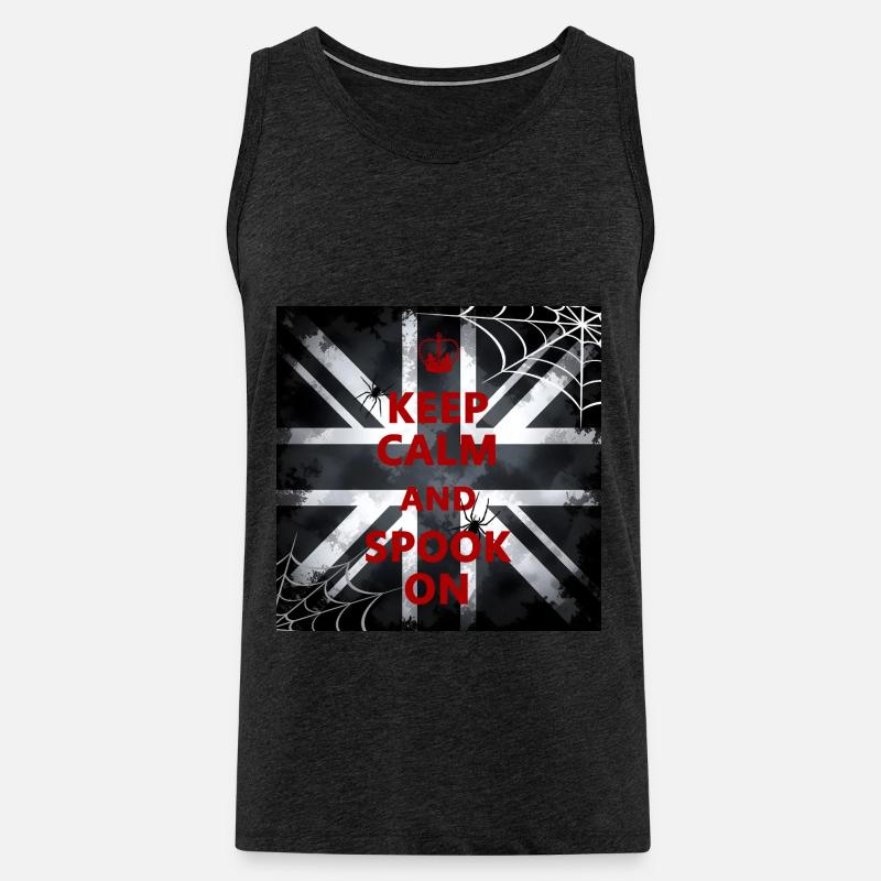 Keep Calm Spook Red - Männer Premium Bio Tank Top - Anthrazit