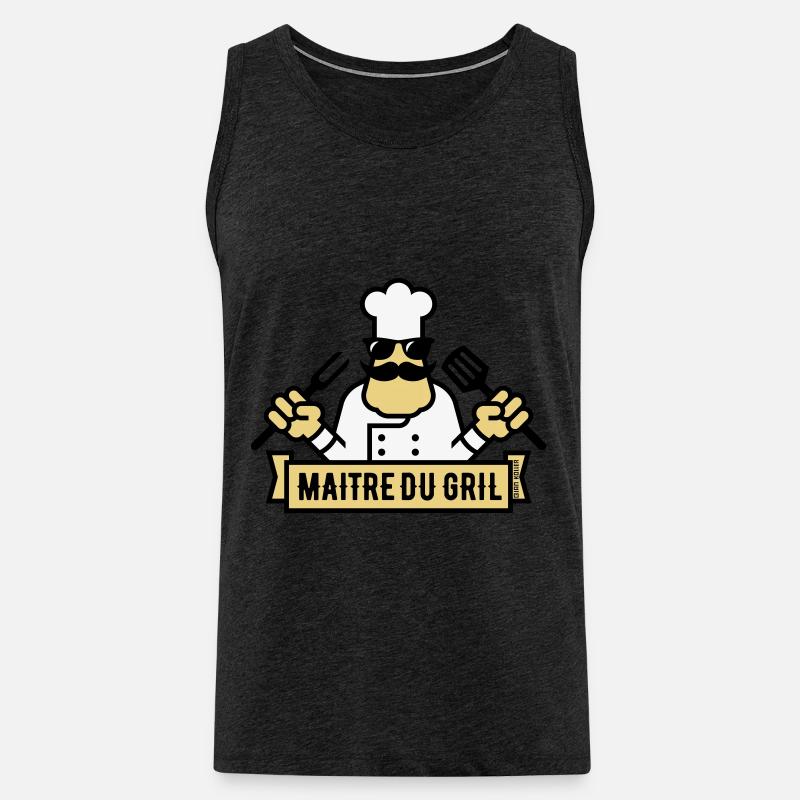 Grill Master (Grill / BBQ / BBQ / 3C) - Men's Premium Organic Tank Top - charcoal grey