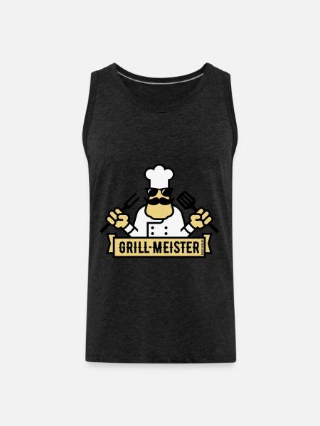 Grillmeister (Grilling / Barbecue / BBQ / 3C) - Men's Premium Organic Tank Top - charcoal grey