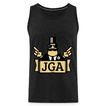 JGA Handzeichen (Junggesellenabschied / 3C) - Männer Premium Bio Tank Top - Anthrazit - Vorne - AI Model Male 185 dark (185cm)