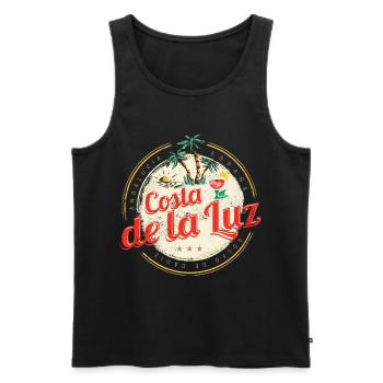Costa de la Luz Vintage Andalusien Spanien Design - Männer Premium Bio Tank Top - Anthrazit - Vorne - Alexander (188cm)