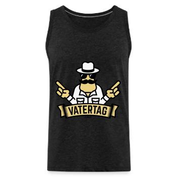 Vatertag Handzeichen (Männertag / Herrentag / 3C) - Männer Premium Bio Tank Top - Anthrazit - Vorne - AI Model Male 185 dark (185cm)