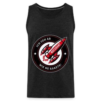 Maturant – Ich Geh Ab Wie Ne Rakete! (NEG Red) - Männer Premium Bio Tank Top - Anthrazit - Vorne - AI Model Male 185 dark (185cm)