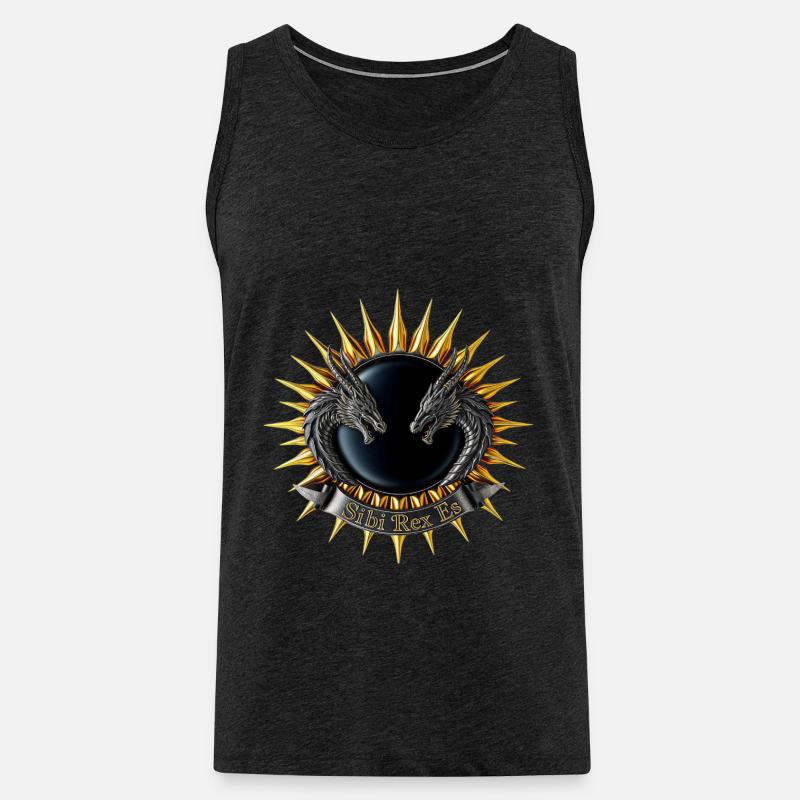 Sibi-Rex-es-Dragon-Crest - Männer Premium Bio Tank Top - Anthrazit