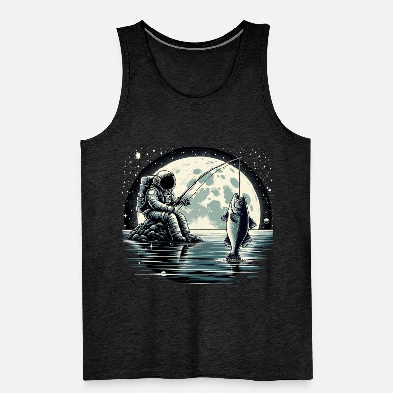 Astronaute pêche sur la Lune : conception spatiale Débardeur bio Premium Homme