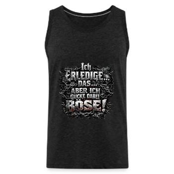 Ich mach das aber ich gucke dabei böse Goth Metal - Männer Premium Bio Tank Top - Anthrazit - Vorne - AI Model Male 185 dark (185cm)
