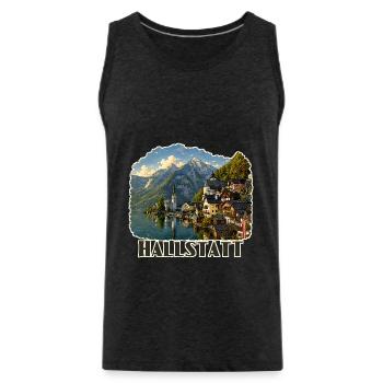 Hallstatt Austria - Männer Premium Bio Tank Top - Anthrazit - Vorne - AI Model Male 185 dark (185cm)