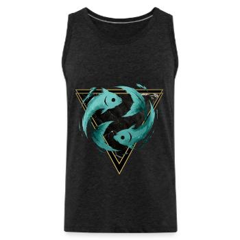 Fische-Wasserzeichen – Tierkreis von Kék-Ina - Männer Premium Bio Tank Top - Anthrazit - Vorne - AI Model Male 185 dark (185cm)