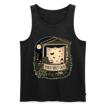 PORCH SHEET CALM - Männer Premium Bio Tank Top - Anthrazit - Vorne - AI Model Male 185 dark (185cm)