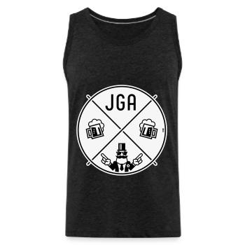 Bachelor Party Groom Hand Signal Beer Circle Symbol NEG 2C - Men's Premium Organic Tank Top - charcoal grey - Front - AI Model Male 185 dark (185cm)