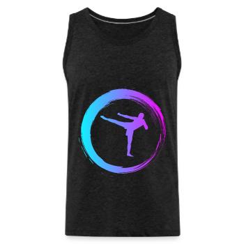 Sporty Hobby Leidenschaft Kickboxen - Männer Premium Bio Tank Top - Anthrazit - Vorne - AI Model Male 185 dark (185cm)
