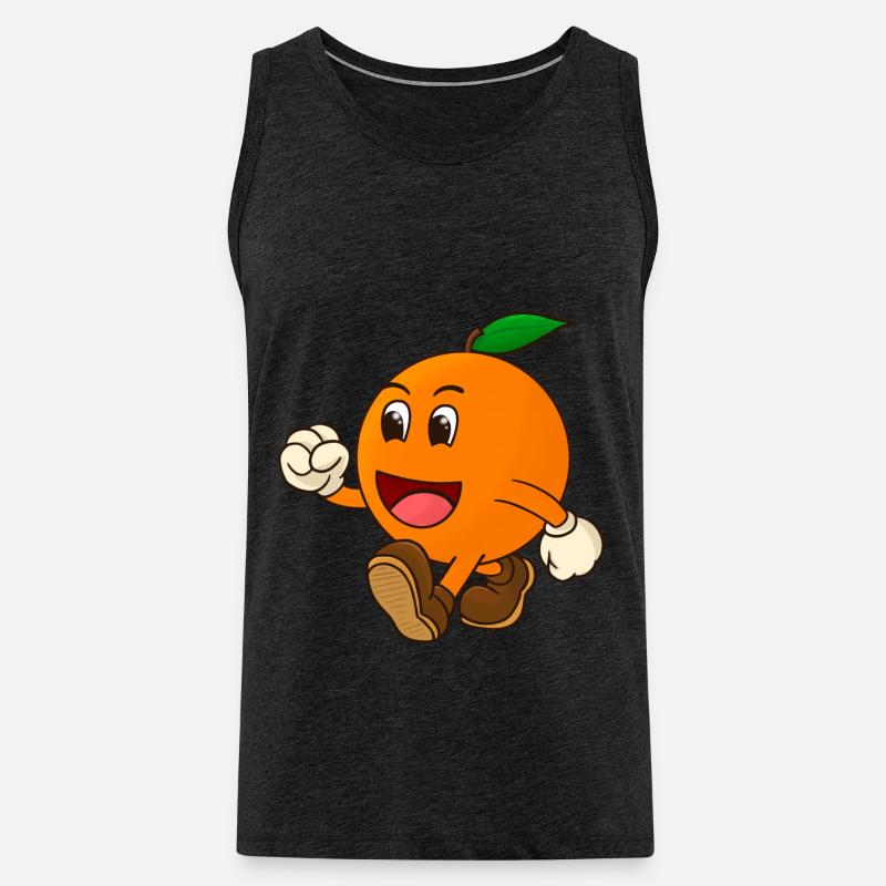 Lustige Orange - Männer Premium Bio Tank Top - Anthrazit