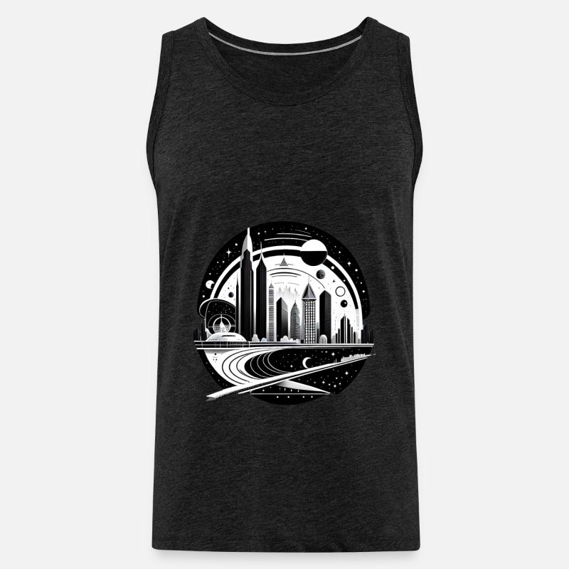Space City 01 - Männer Premium Bio Tank Top - Anthrazit