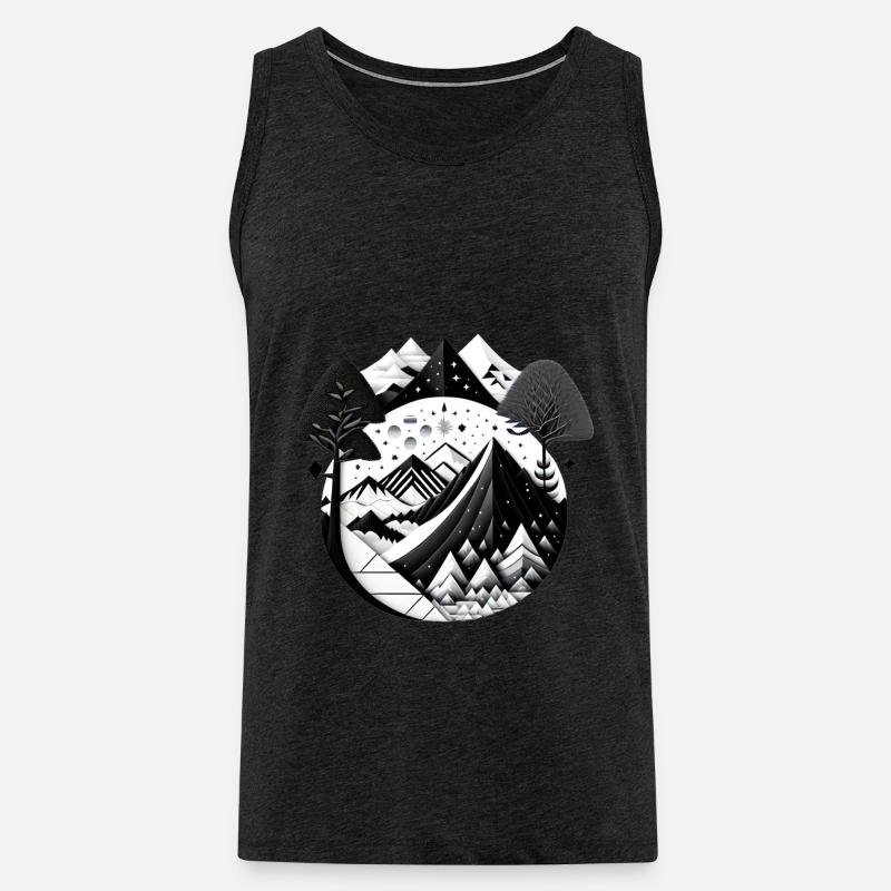 The Mountains 02 - Männer Premium Bio Tank Top - Anthrazit