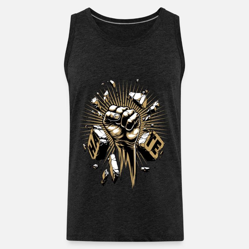 Bekämpfe den Hass - Männer Premium Bio Tank Top - Anthrazit