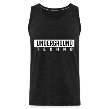 Underground Techno - Men's Premium Organic Tank Top - charcoal grey - Front - Alexander (188cm)