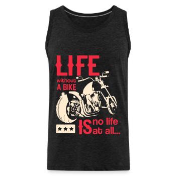 moto - Débardeur bio Premium Homme - charbon - Devant - AI Model Male 185 dark (185cm)