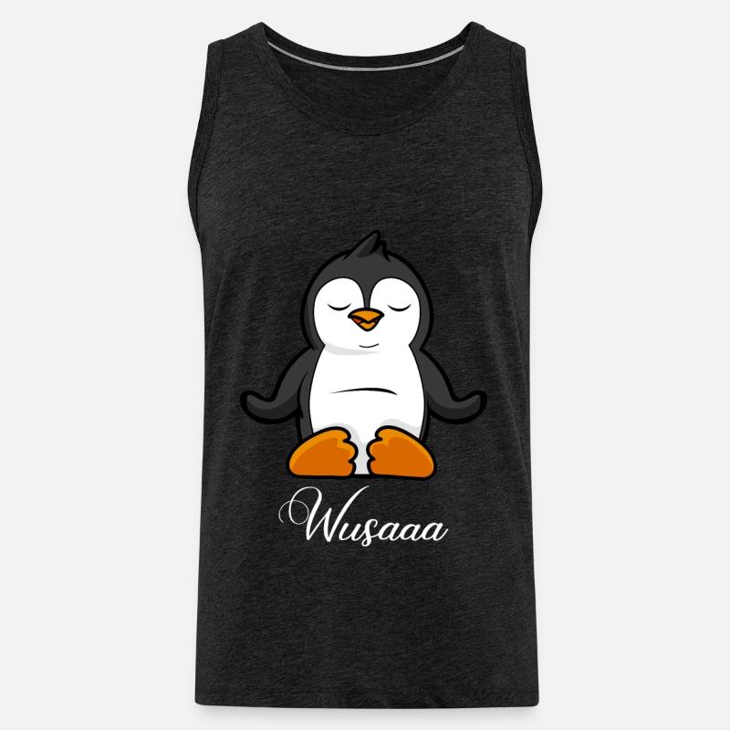 Auszeit Durchatmen Wusaaa Pinguin - Männer Premium Bio Tank Top - Anthrazit