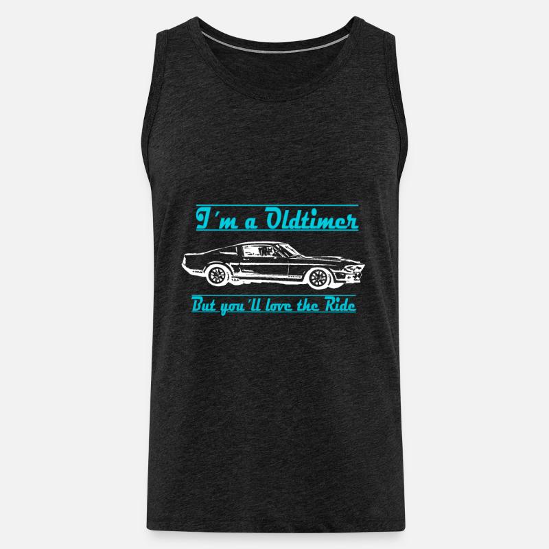 oldtimer white - Männer Premium Bio Tank Top - Anthrazit