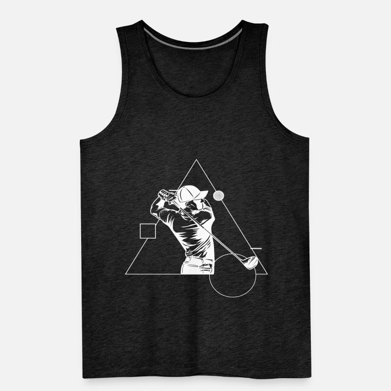 Golf Golf Course Golfer Geometry Men's Premium Organic Tank Top