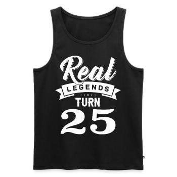 Real Legends Turn 25, 25 Birthday - Men's Premium Organic Tank Top - charcoal grey - Front - AI Model Male 185 dark (185cm)