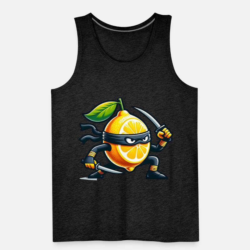 Ninja citron avec épée de samouraï Débardeur bio Premium Homme