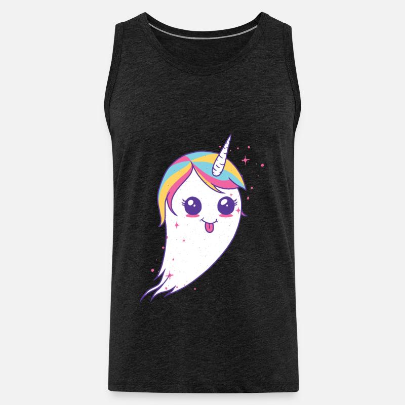 Bunter Einhorn Geist - Männer Premium Bio Tank Top - Anthrazit