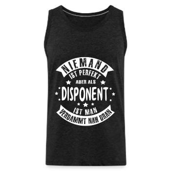 Disponent Disponenten Geschenkidee - Männer Premium Bio Tank Top - Anthrazit - Vorne - Alexander (188cm)