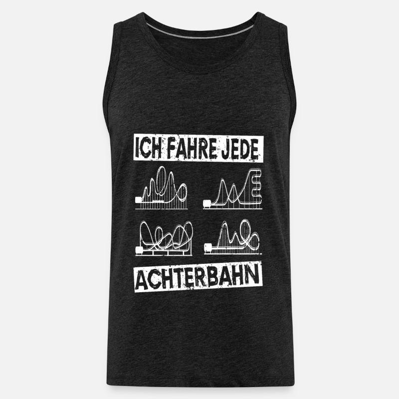 Achterbahn Rollercoaster Freizeitpark Geschenkidee - Männer Premium Bio Tank Top - Anthrazit