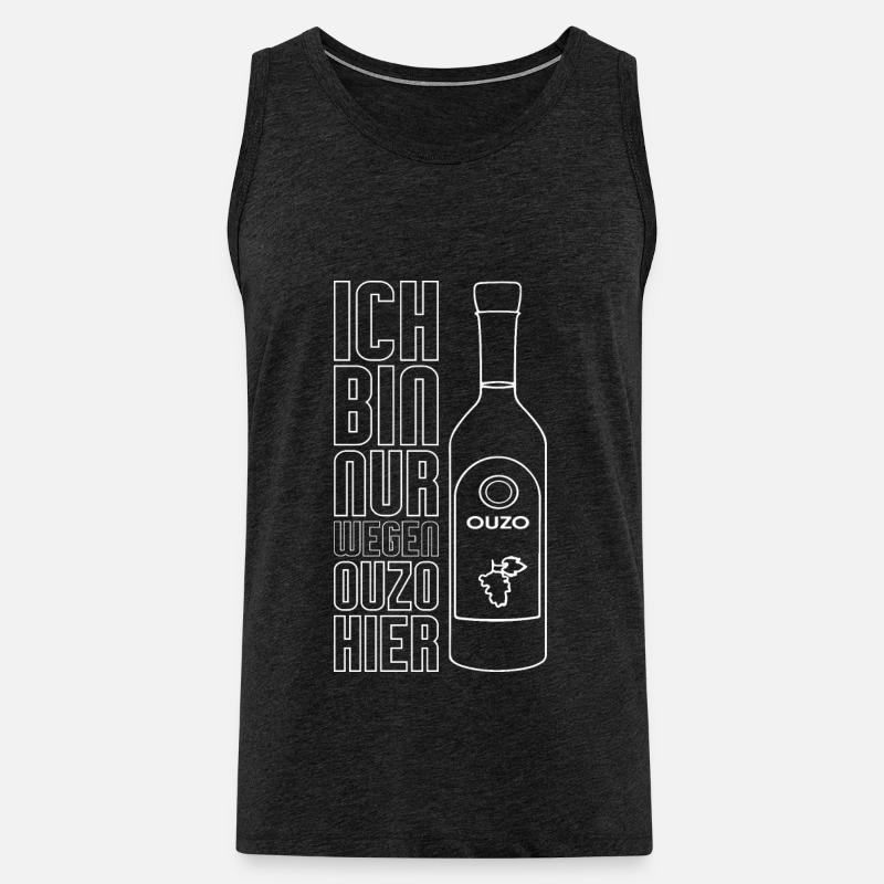 Ouzo Alkohol - Männer Premium Bio Tank Top - Anthrazit