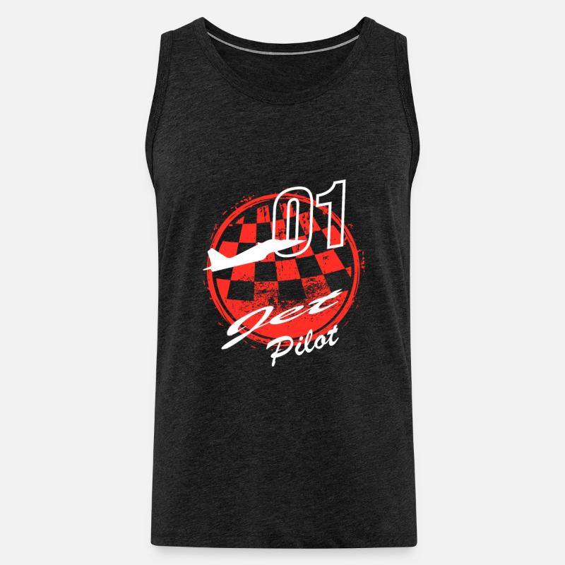 JET PILOT - Männer Premium Bio Tank Top - Anthrazit