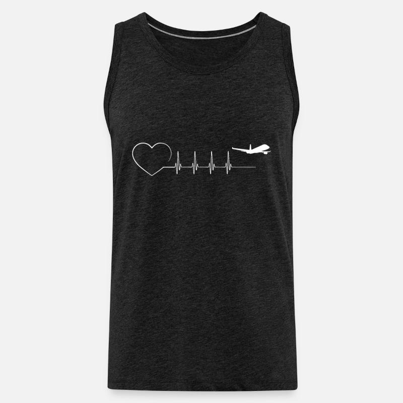 PLANE birthday present idea for aunt or uncle - Männer Premium Bio Tank Top - Anthrazit