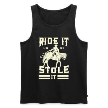 Horses Horseman Horse Gift - Men's Premium Organic Tank Top - charcoal grey - Front - AI Model Male 185 dark (185cm)