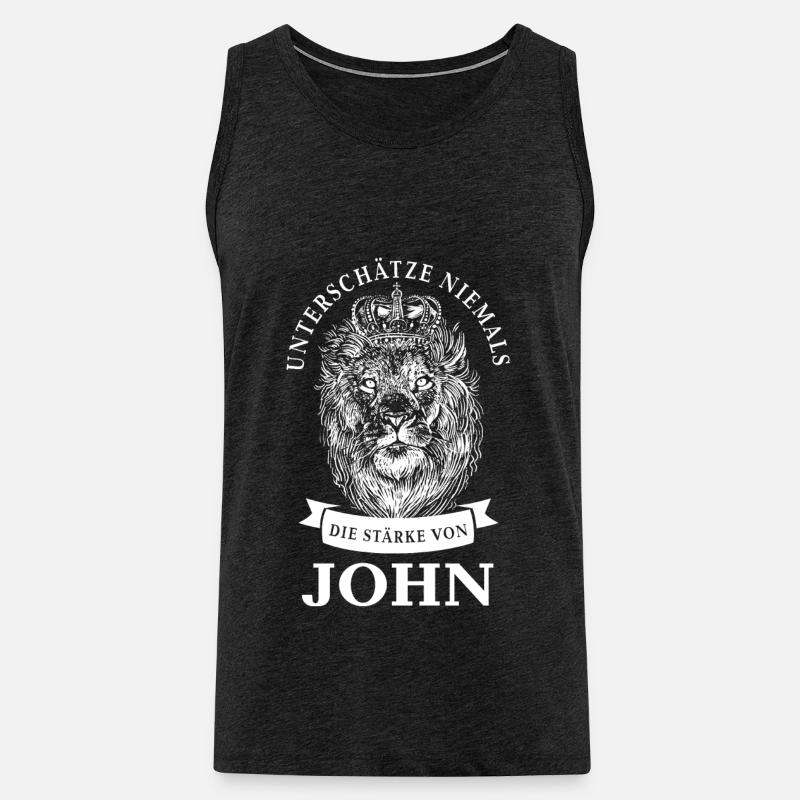 John Geschenk Name Löwe - Männer Premium Bio Tank Top - Anthrazit