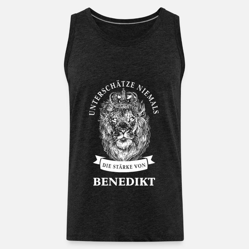 Benedikt Geschenk Name Löwe - Männer Premium Bio Tank Top - Anthrazit