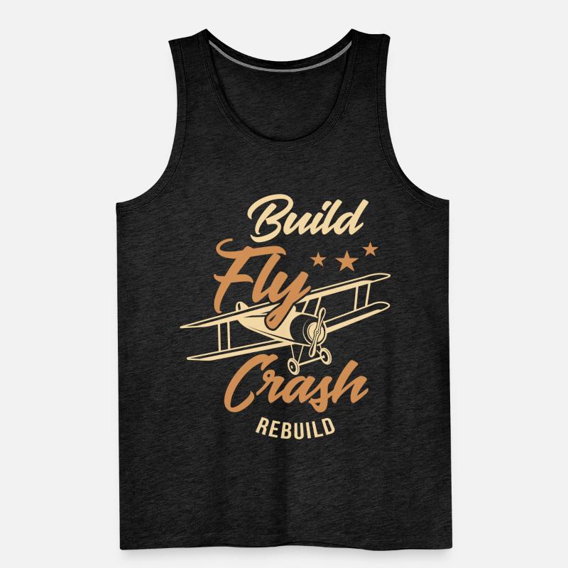 Conception d'avions Rc avec reconstruction de crash de vol de construction, Débardeur bio Premium Homme