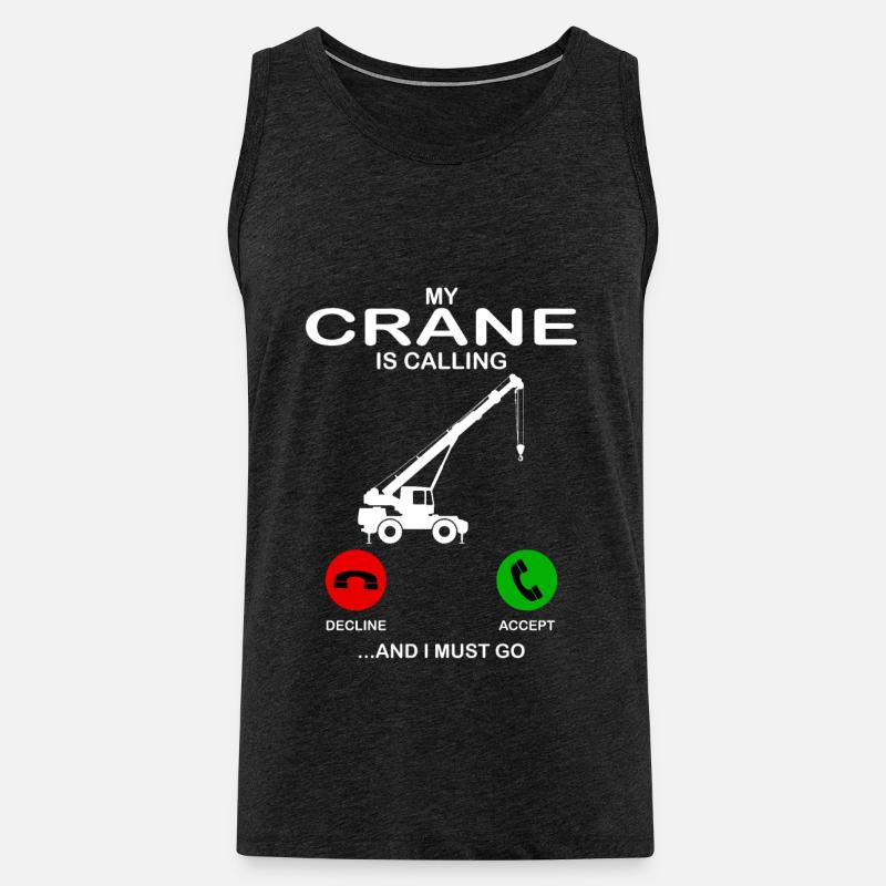 crane - Männer Premium Bio Tank Top - Anthrazit