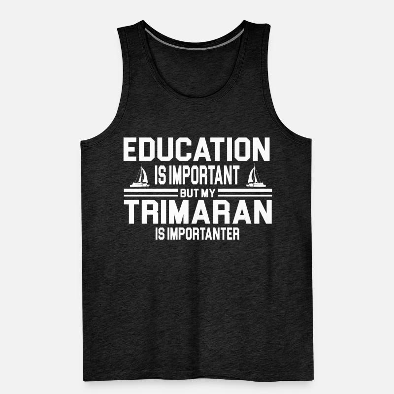 Funny trimaran present idea for trimaran captains Männer Premium Bio Tank Top