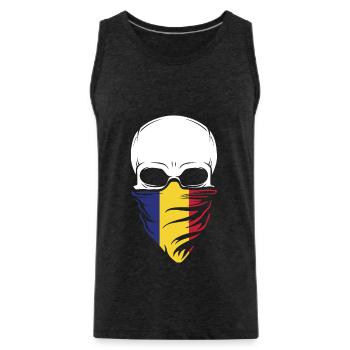 Dia De Los Muertos - Romania Skull - Männer Premium Bio Tank Top - Anthrazit - Vorne - AI Model Male 185 dark (185cm)