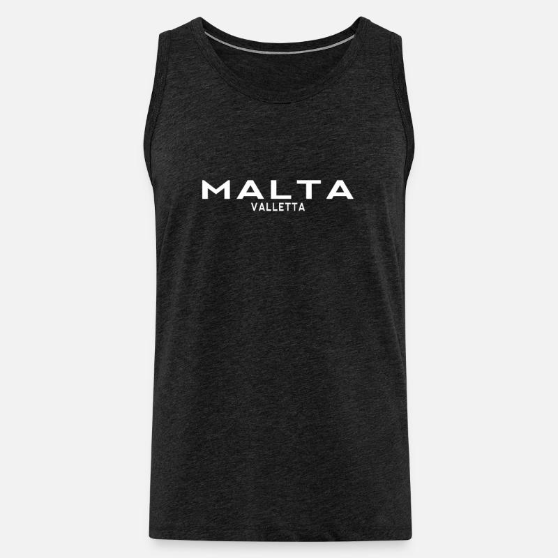 Malta Valletta: MT, MLT - Männer Premium Bio Tank Top - Anthrazit