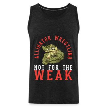 Crocodile Alligator Wrestling Reptile Cadeau - Débardeur bio Premium Homme - charbon - Devant - AI Model Male 185 dark (185cm)