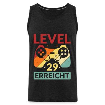 Level 29 Erreicht Gamer - Männer Premium Bio Tank Top - Anthrazit - Vorne - AI Model Male 185 dark (185cm)