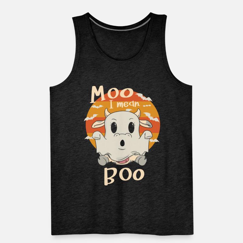 Moo I Mean Boo Süßes Oder Saures Kuh Halloween Männer Premium Bio Tank Top