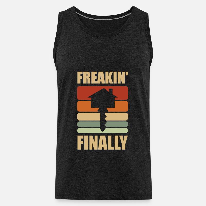 Freakin' Endlich Hauseigentümer Einweihungsparty - Männer Premium Bio Tank Top - Anthrazit