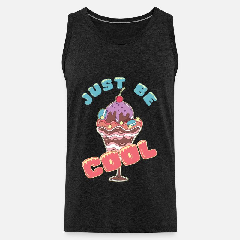 Eiscreme logo Sommer Softeis Geschenkidee - Männer Premium Bio Tank Top - Anthrazit