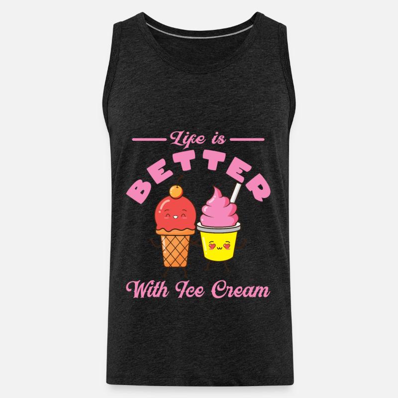 Eiscreme logo Sommer Softeis Geschenkidee - Männer Premium Bio Tank Top - Anthrazit