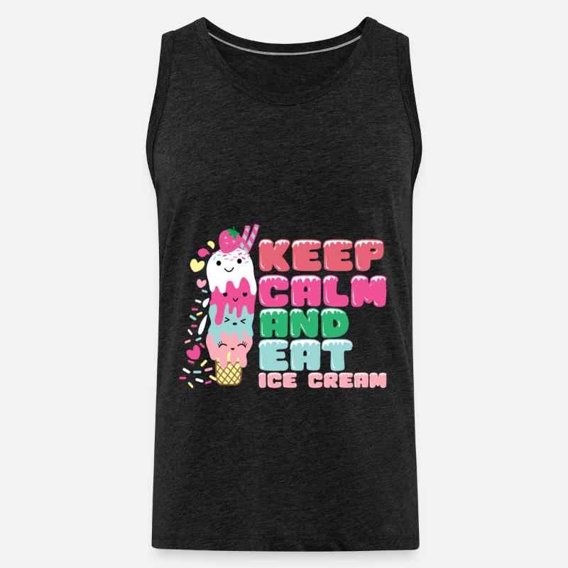 Eiscreme logo Sommer Softeis Geschenkidee - Männer Premium Bio Tank Top - Anthrazit
